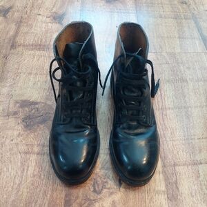 Biltrite Women Size 8 8.5 Black Leather Parade Boots Army Canadian Police Grunge